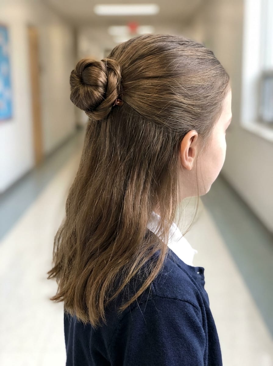 Half-up Frisur für die Schule - Schulfrisur für Mädchen